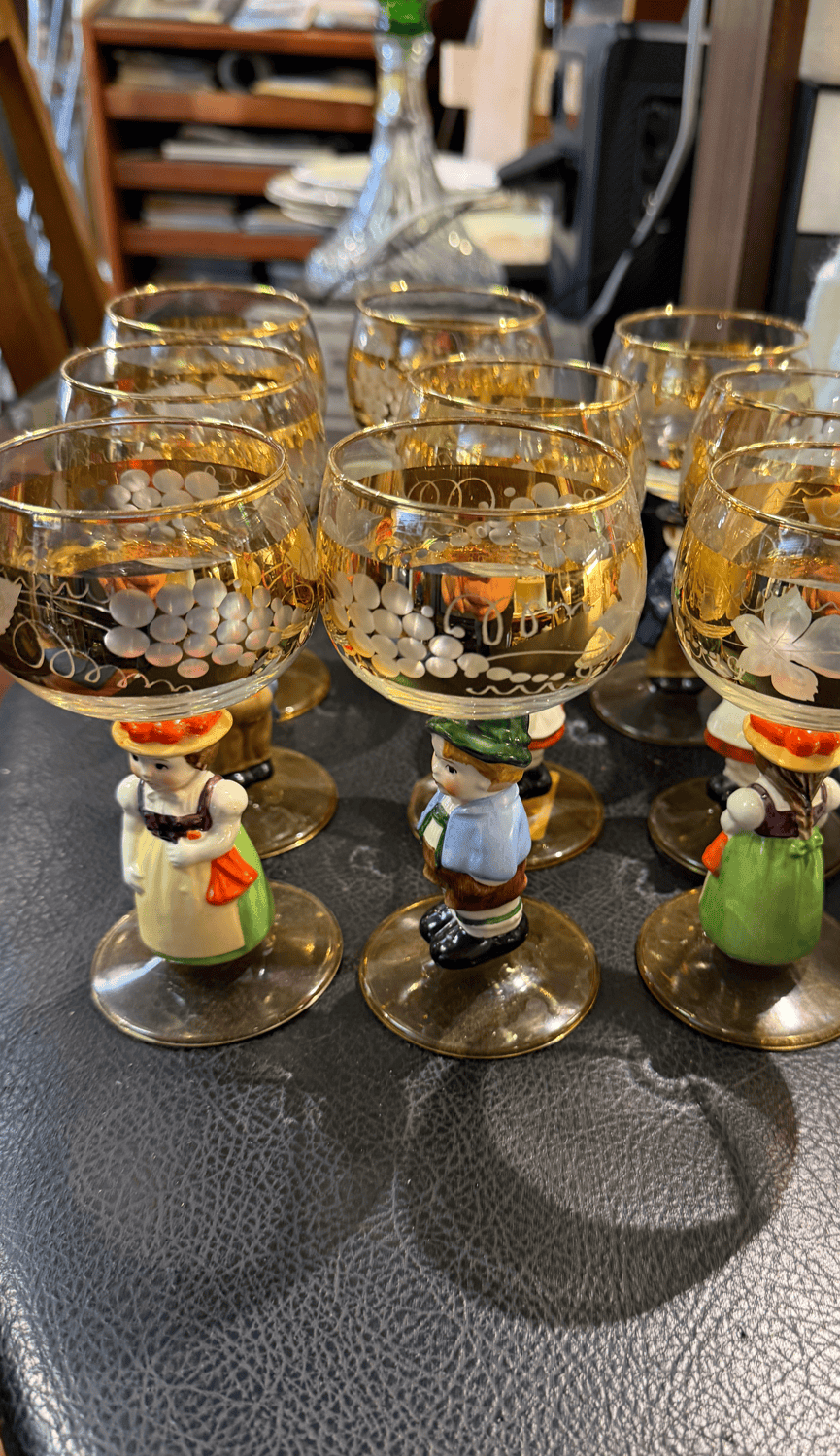 Goebel Hummel Figural Wine Goblet Set (9pc)