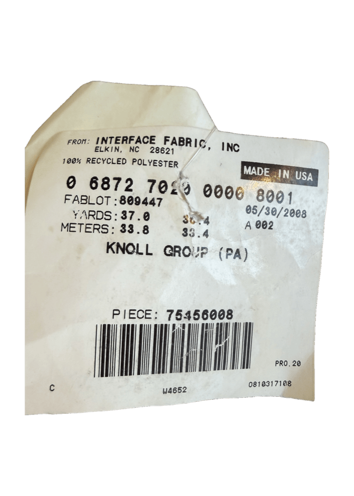 KnollTextiles “Micro” Alabaster Upholstery Fabric Lot — ~36.5 yd Across 7 Rolls (2008)
