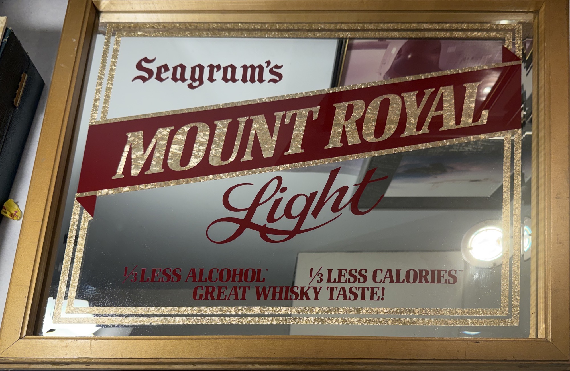 Seagram's Mount Royal Light Whisky Bar Mirror