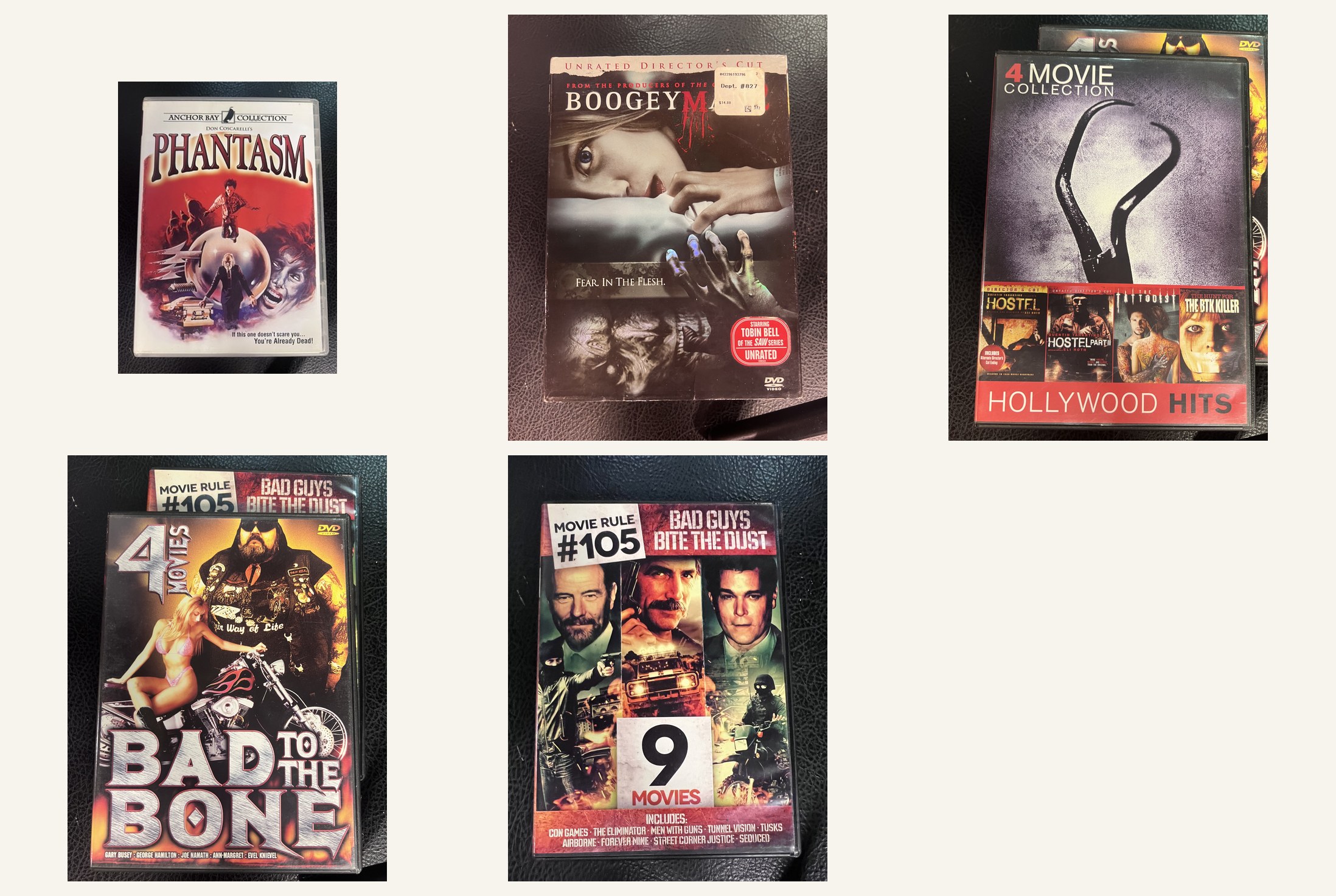 Horror & Cult DVD Lot — Phantasm, Boogeyman 2, Hostel Set, Troma & More